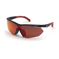 Lunettes Adidas Competition Aero Lite SP0016 Matte Black Avec Verres Contrast Mirror Red Femme
