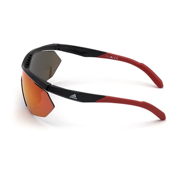 Lunettes Adidas Competition Aero Lite SP0016 Matte Black Avec Verres Contrast Mirror Red Femme – Image 2
