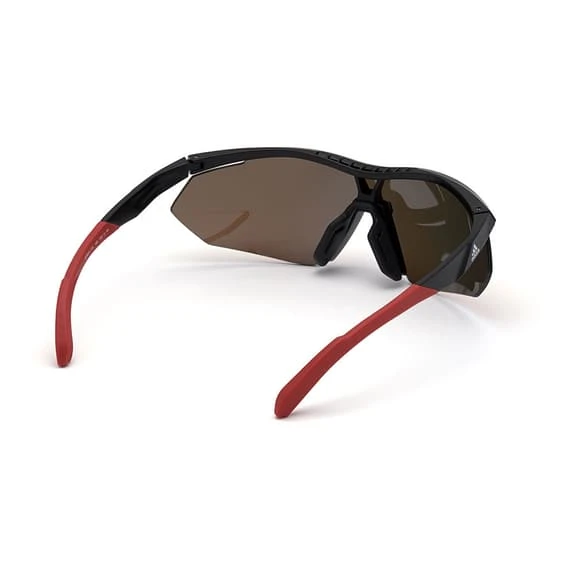 Lunettes Adidas Competition Aero Lite SP0016 Matte Black Avec Verres Contrast Mirror Red Femme – Image 5