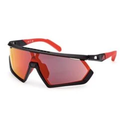 Lunettes Adidas Sport SP0054 Matte Black Avec Verre Contrast Mirror Red