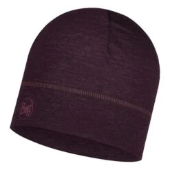 Bonnet Buff Lightweight Merino Wool Violet Foncé