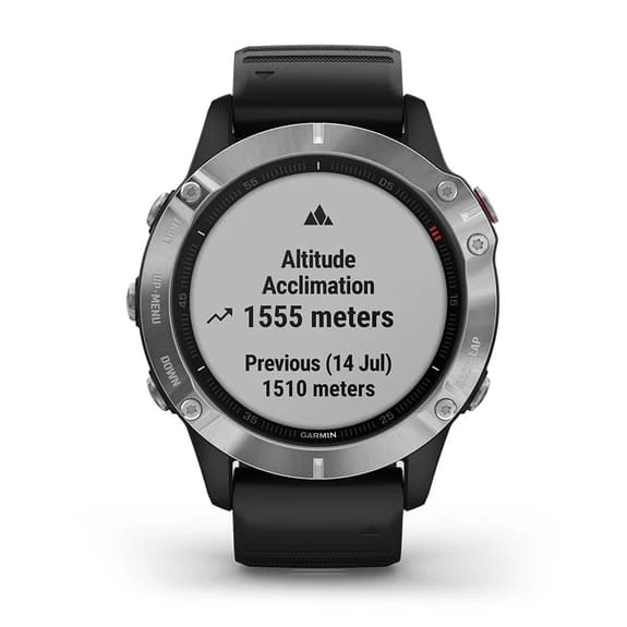 Garmin Fenix 6 Argent Noir Avec Bracelet Noir – Image 3