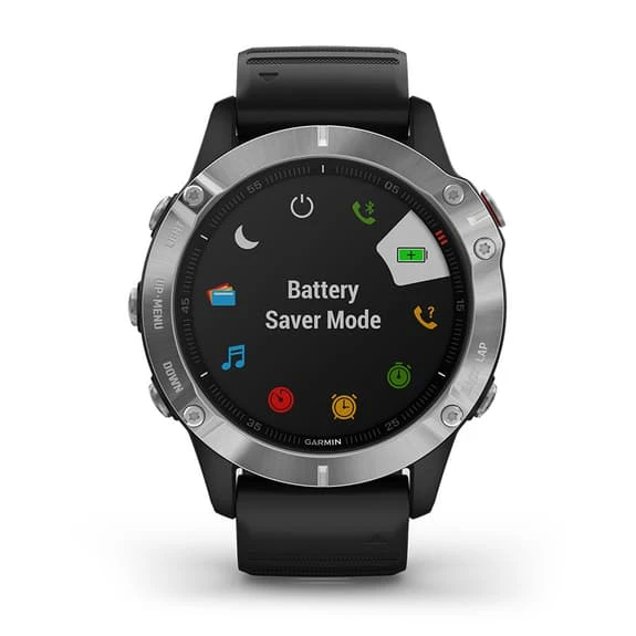 Garmin Fenix 6 Argent Noir Avec Bracelet Noir – Image 4