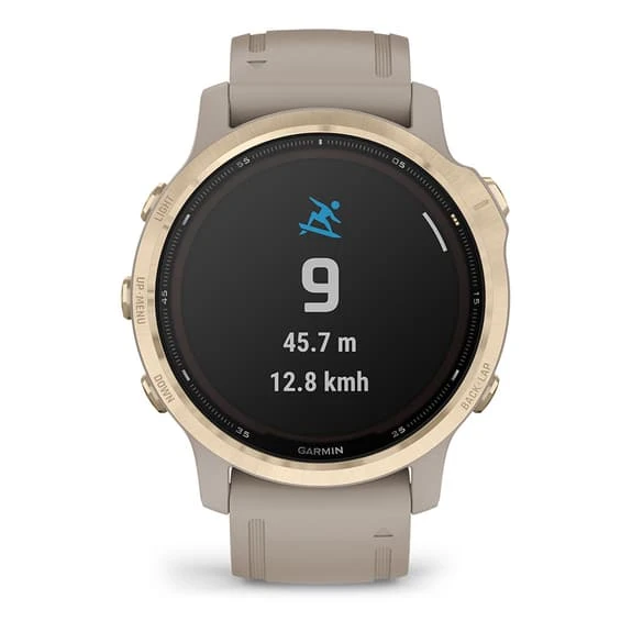 Garmin Fenix 6S PRO Solar Doré Avec Bracelet Gris Sable – Image 6