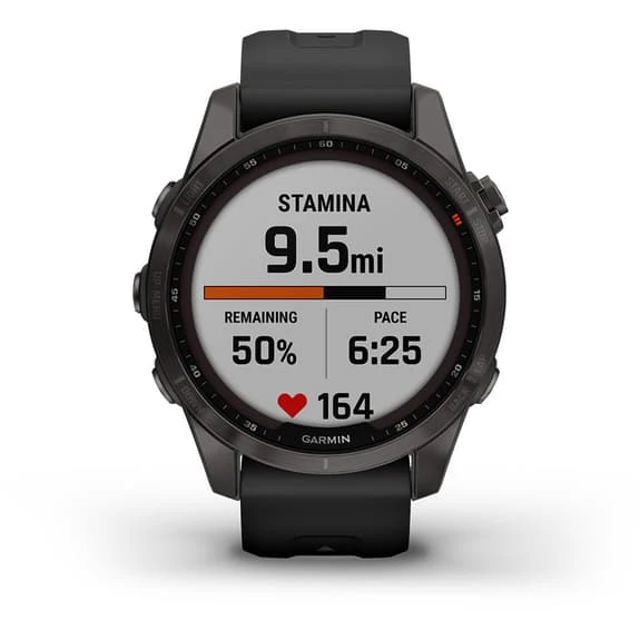 Garmin Fenix 7S Sapphire Solar Titane Carbone Avec Bracelet Noir – Image 6