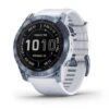 Garmin Fenix 7X Sapphire Solar Bleu Titane Avec Bracelet Blanc