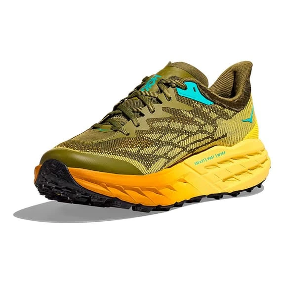 Chaussures HOKA Speedgoat 5 Vert Kaki Orange Jaune – Image 6