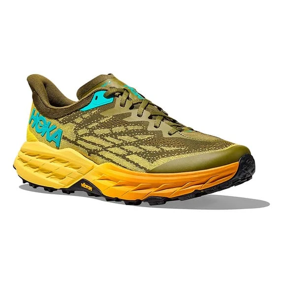 Chaussures HOKA Speedgoat 5 Vert Kaki Orange Jaune – Image 3