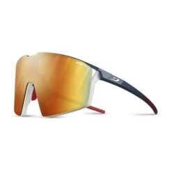 Lunettes Julbo Edge Bleu Blanc Mat Avec Verres REACTIV Photochromic Performance 1-3 Light Amplifier Orange + Spectron 0 Transparent