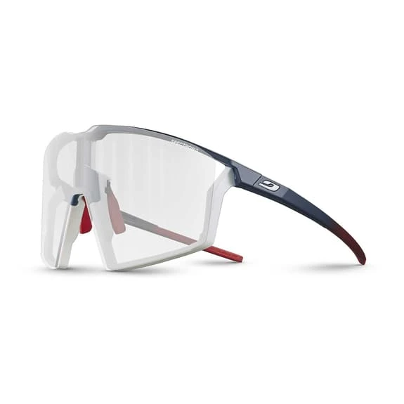 Lunettes Julbo Edge Bleu Blanc Mat Avec Verres REACTIV Photochromic Performance 1-3 Light Amplifier Orange + Spectron 0 Transparent â Image 2