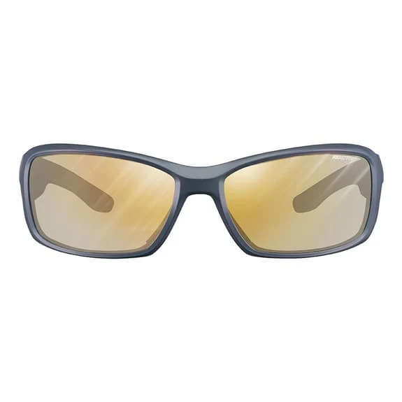 Lunettes Julbo Run Bleu Foncé Mat Gris Orange Avec Verres REACTIV Photochromic Performance Light Amplifier – Image 3