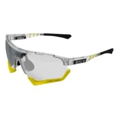 Lunettes Scicon Aerotech XL Gris Blanc Glacier Avec Verre Photochromique à Effet Miroir SCN-XT Argenté