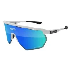 Lunettes Scicon Aerowing Blanc Brillant Avec Verre à Effet Miroir SCN-PP Bleu