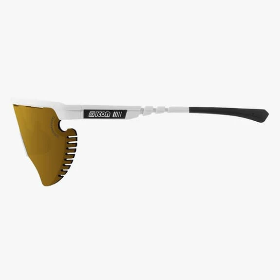 Lunettes Scicon Aerowing Lamon Blanc Brillant Avec Verre à Effet Miroir SCN-PP Bronze – Image 3