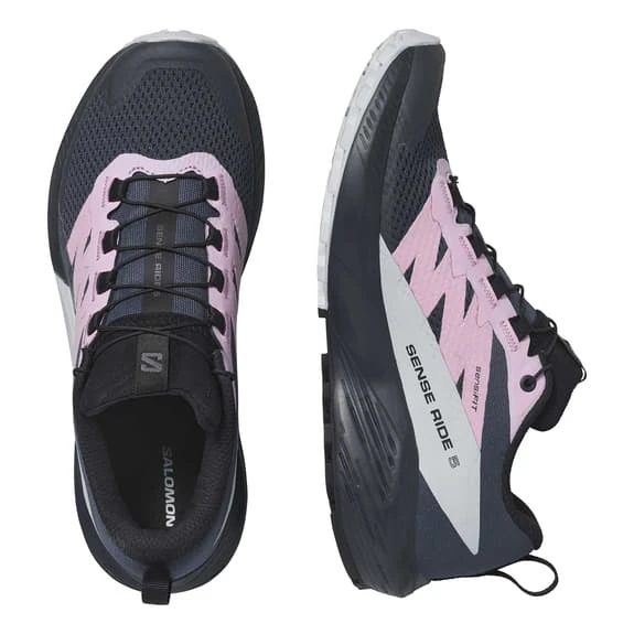 Chaussures Salomon Sense Ride 5 Gris Foncé Rose Clair Femme – Image 6